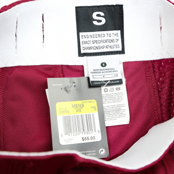 Nike Open Field Football Pants Tights Red Burgundy - Picture 6 of 8